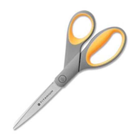 OFFICESPACE Straight Scissors- Titanium Bonded- 7in. Full- Gray-Yellow OF686553